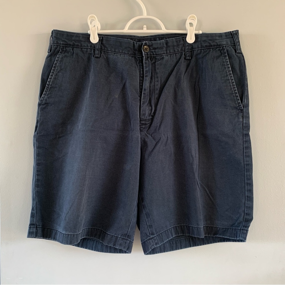 Nautica Shorts Classic Fit Blue 100% Cotton Mens Size 38 Flat Front Chinos